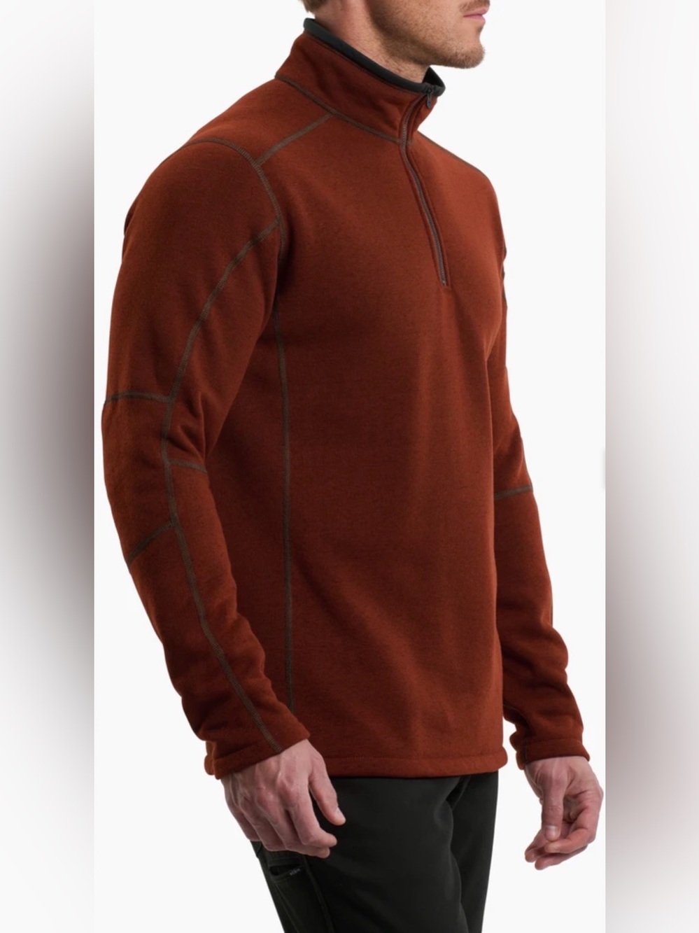 Kühl Revel Men’s 1/4 Zip Fleece Pullover Sweater “Lava” Size Large